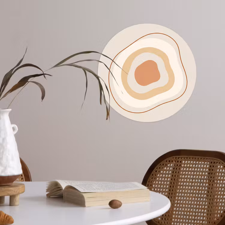 Runde Tapete - Abstrakt – Organisch – Modern – Beige – Kunst — 4