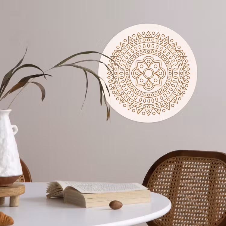 Runde Tapete - Mandala – Geometrisch – Abstrakt – Orientalisch – Braun — 4