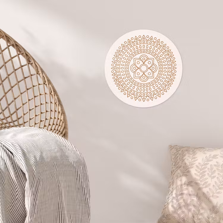 Runde Tapete - Mandala – Geometrisch – Abstrakt – Orientalisch – Braun — 5