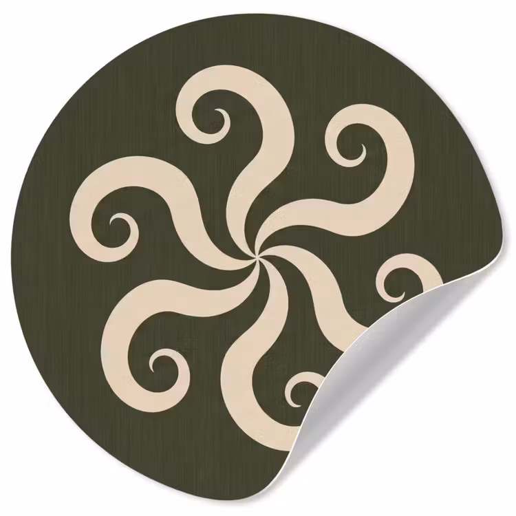 Runde Tapete - Muster – Spirale – Abstrakt – Modern – Grün — 1