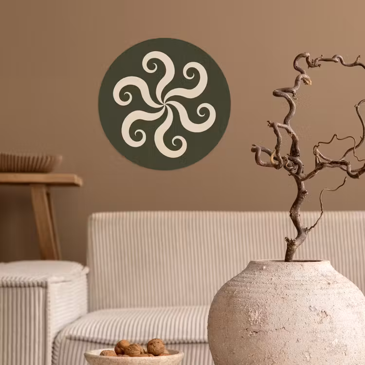Runde Tapete - Muster – Spirale – Abstrakt – Modern – Grün — 2