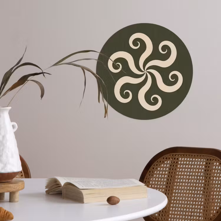Runde Tapete - Muster – Spirale – Abstrakt – Modern – Grün — 4