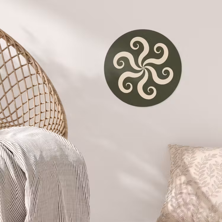 Runde Tapete - Muster – Spirale – Abstrakt – Modern – Grün — 5