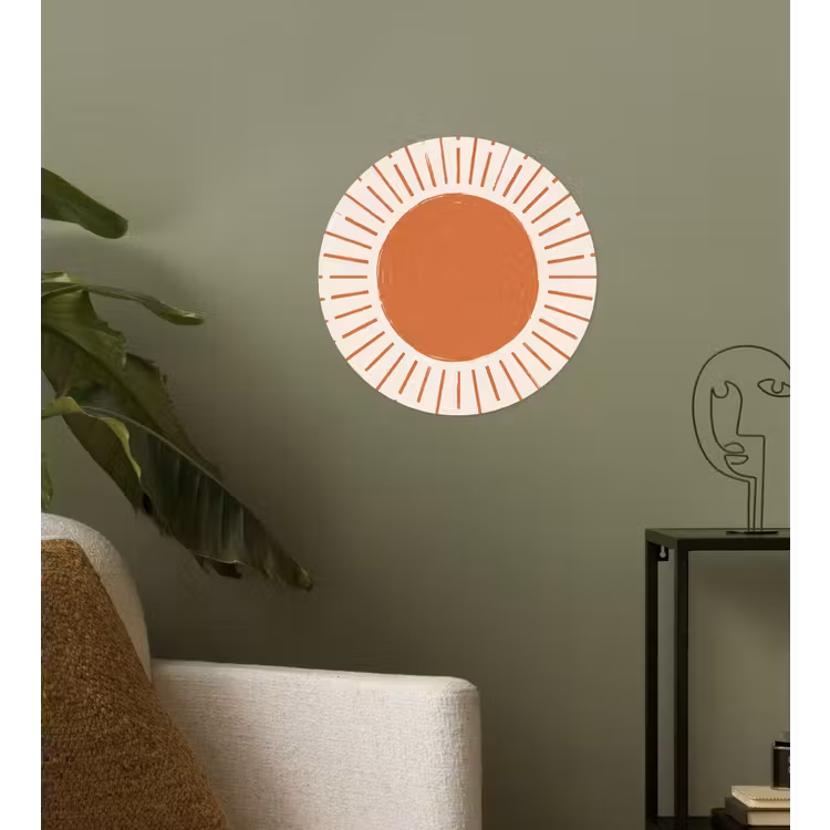 Runde Tapete - Sonne – Strahlen – Abstrakt – Terrakotta – Modern — 3