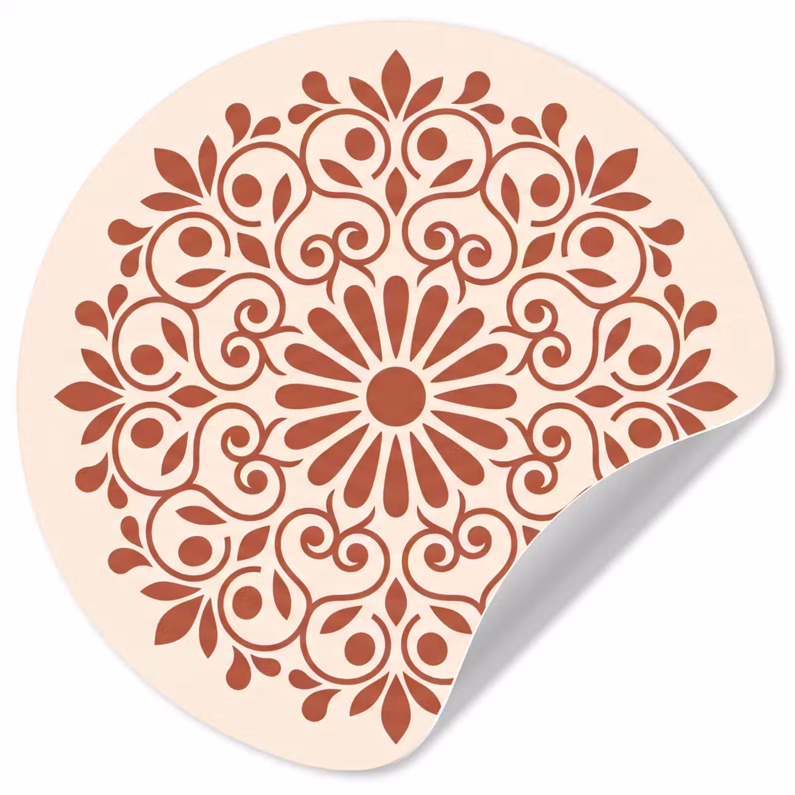 Runde Tapete - Dekoration – Kreis – Symmetrisch – Modern – Rotbraun — 1