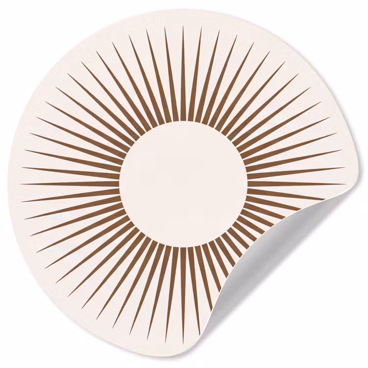 Runde Tapete - Zusammenfassung – Sonne – Symbol – Modern – Beige — 1