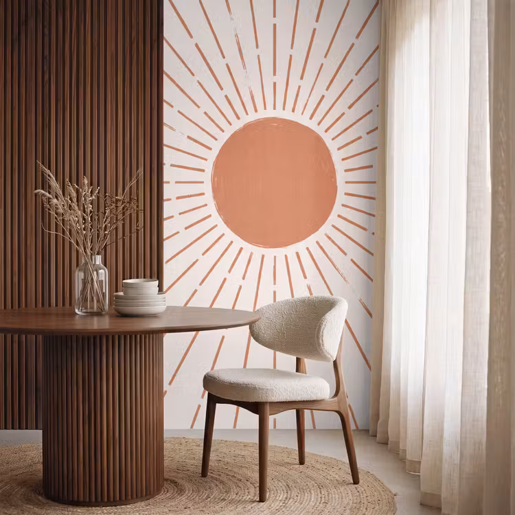 Tapete - Sonne – Strahlen – Abstrakt – Terrakotta – Modern — 4