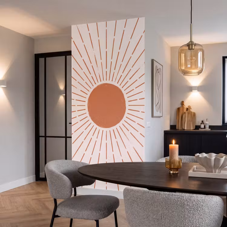 Tapete - Sonne – Strahlen – Abstrakt – Terrakotta – Modern — 5