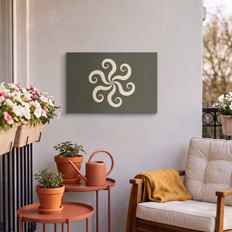 Outdoor Leinwand - Muster – Spirale – Abstrakt – Modern – Grün — 3