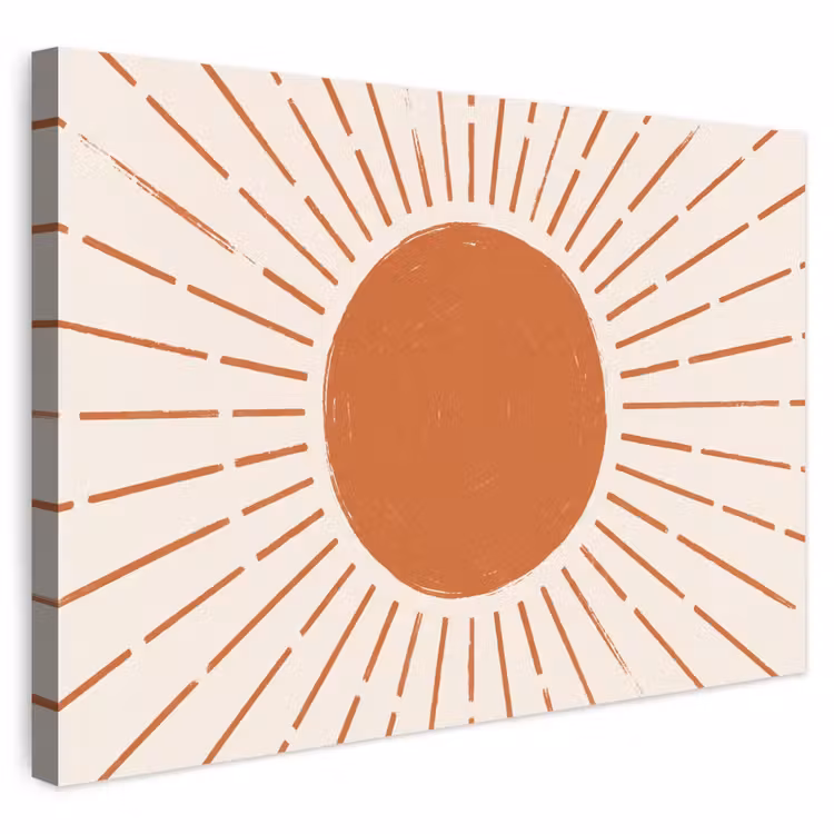 Outdoor Leinwand - Sonne – Strahlen – Abstrakt – Terrakotta – Modern — 1