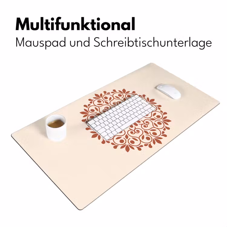 Schreibtischunterlage - Dekoration – Kreis – Symmetrisch – Modern – Rotbraun — 4