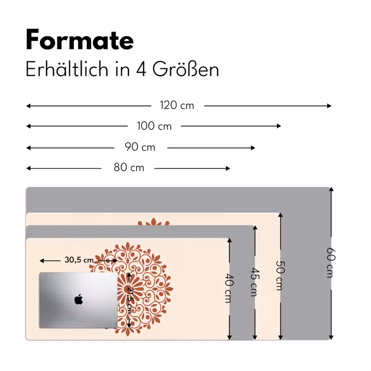 Schreibtischunterlage - Dekoration – Kreis – Symmetrisch – Modern – Rotbraun — 5