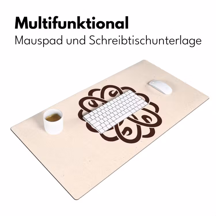 Schreibtischunterlage - Muster – Knopf – Abstrakt – Modern – Braun — 4