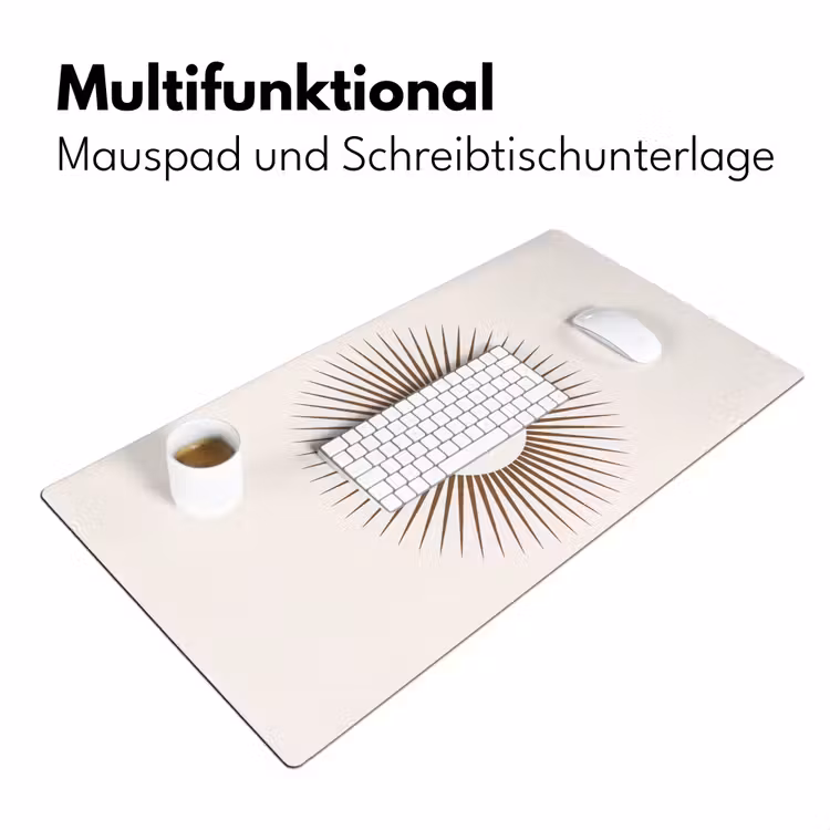Schreibtischunterlage - Zusammenfassung – Sonne – Symbol – Modern – Beige — 4