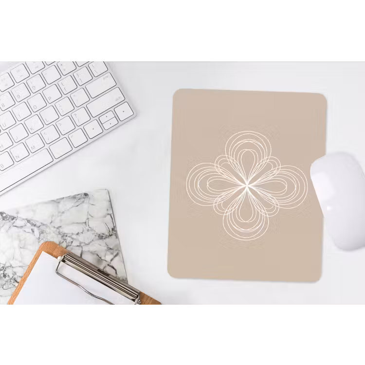 Mauspad - Muster – Linien – Abstrakt – Minimalistisch – Beige — 4