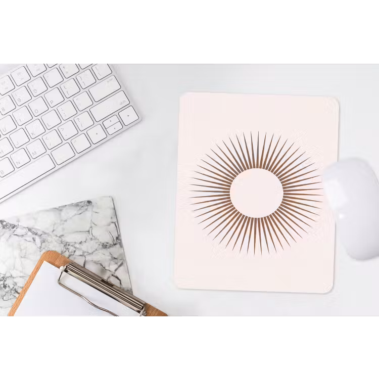 Mauspad - Zusammenfassung – Sonne – Symbol – Modern – Beige — 4