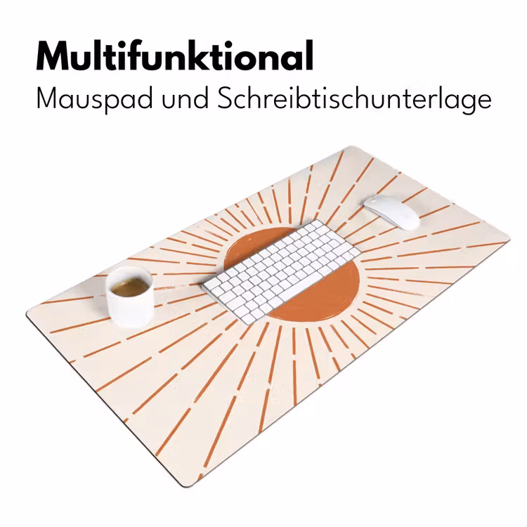 Schreibtischunterlage - Sonne – Strahlen – Abstrakt – Terrakotta – Modern — 4