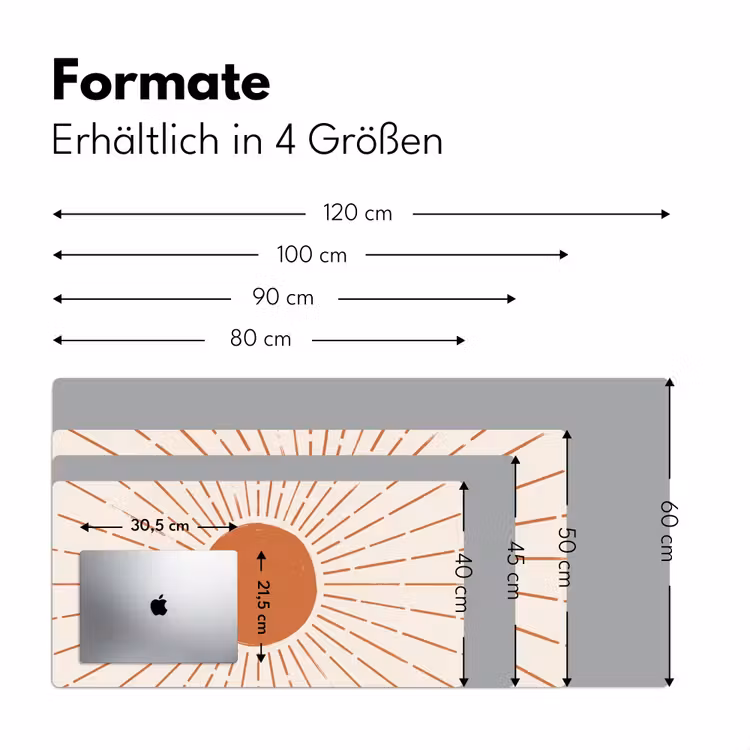 Schreibtischunterlage - Sonne – Strahlen – Abstrakt – Terrakotta – Modern — 5