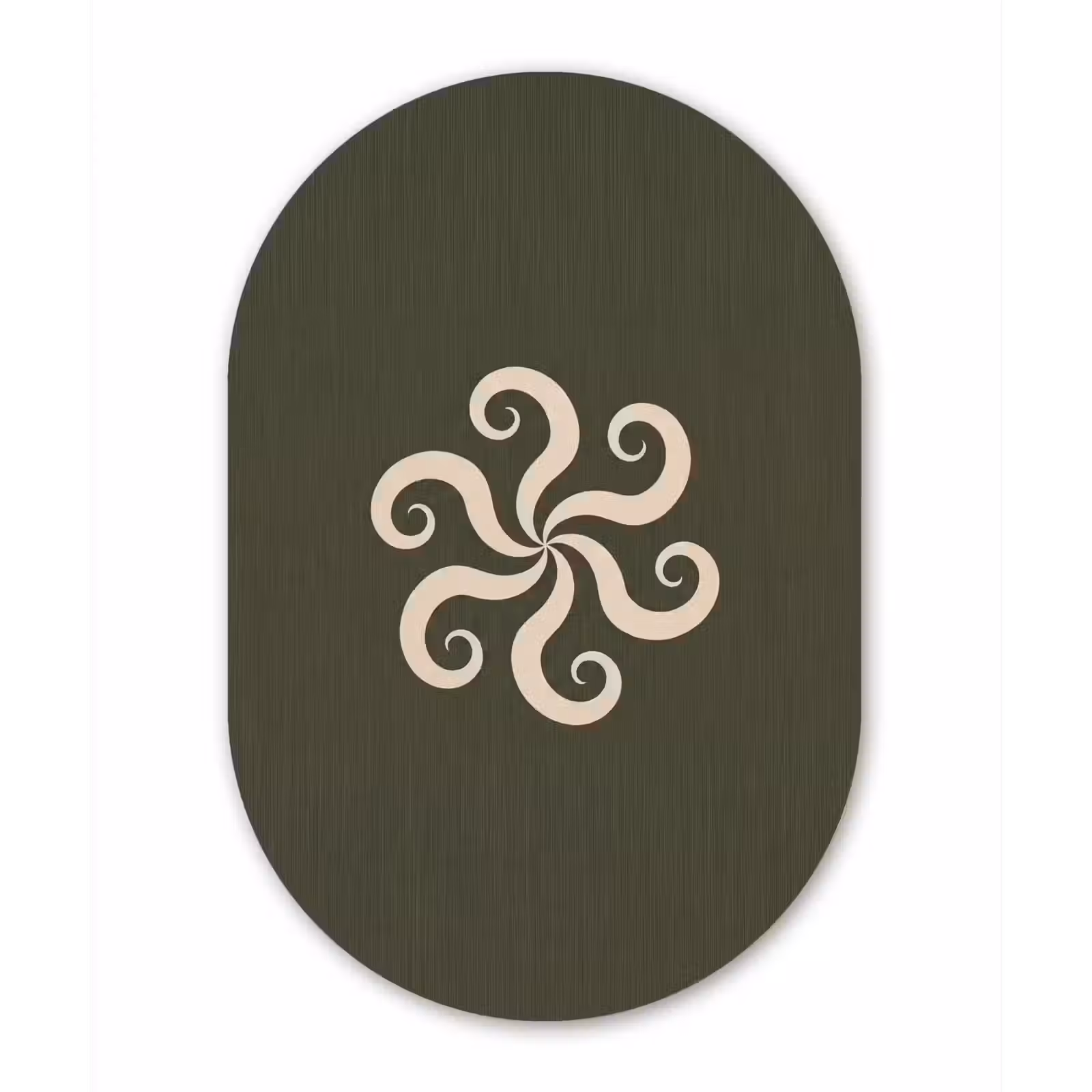 Alu-Dibond-Bild Oval - Muster – Spirale – Abstrakt – Modern – Grün — 1