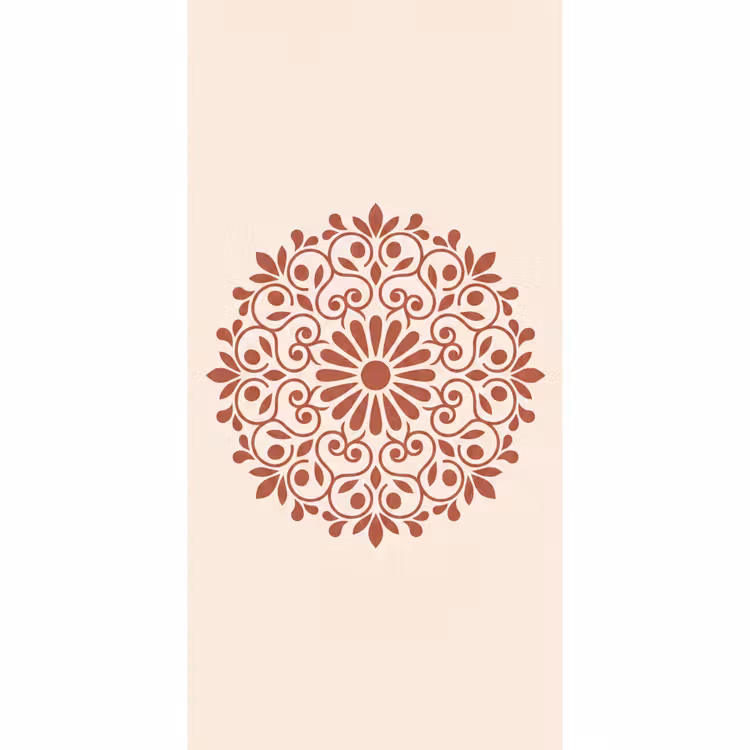 Tapete - Dekoration – Kreis – Symmetrisch – Modern – Rotbraun — 2