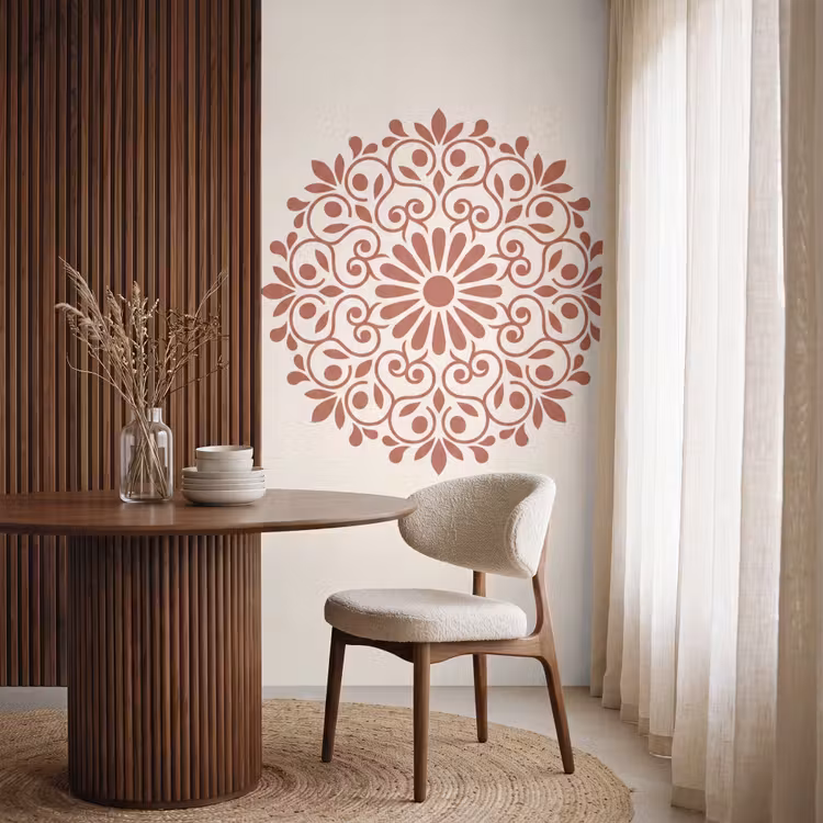 Tapete - Dekoration – Kreis – Symmetrisch – Modern – Rotbraun — 4