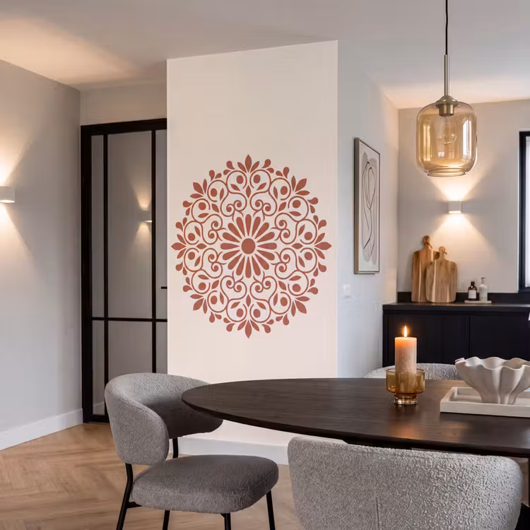 Tapete - Dekoration – Kreis – Symmetrisch – Modern – Rotbraun — 5