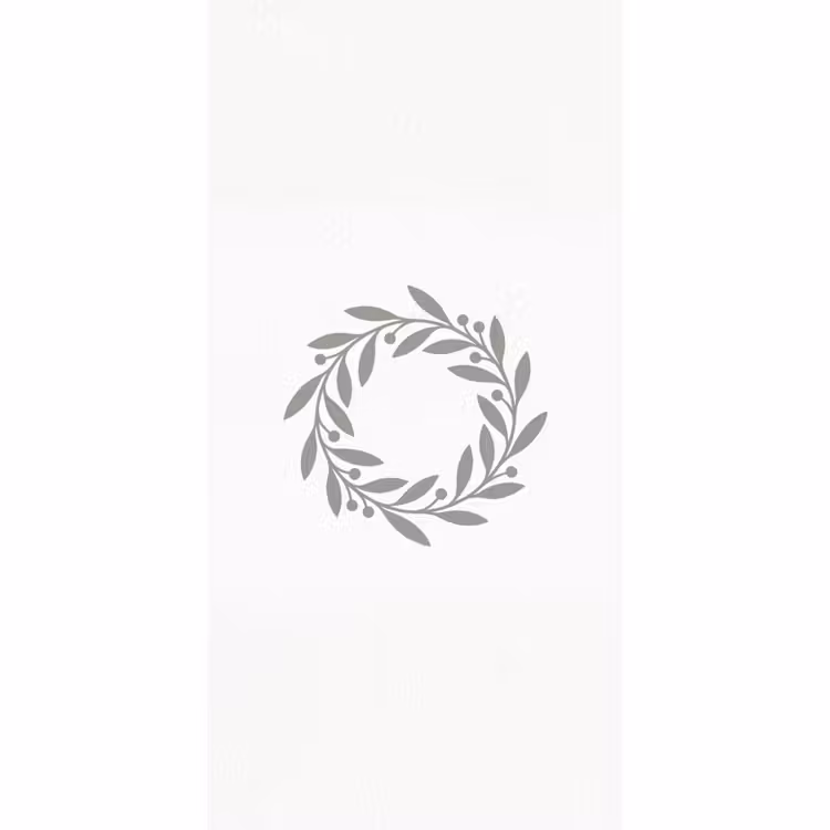 Tapete - Kranz – Blätter – Natur – Minimalistisch – Grau — 2