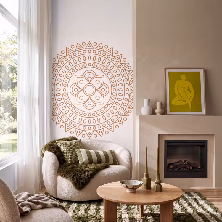 Tapete - Mandala – Geometrisch – Abstrakt – Orientalisch – Braun — 1