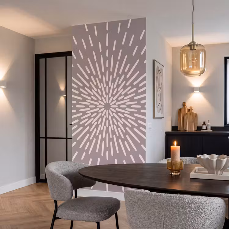 Tapete - Muster – Strahlen – Abstrakt – Modern – Grau — 5