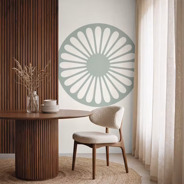 Tapete - Zusammenfassung – Muster – Radial – Modern – Grün — 4