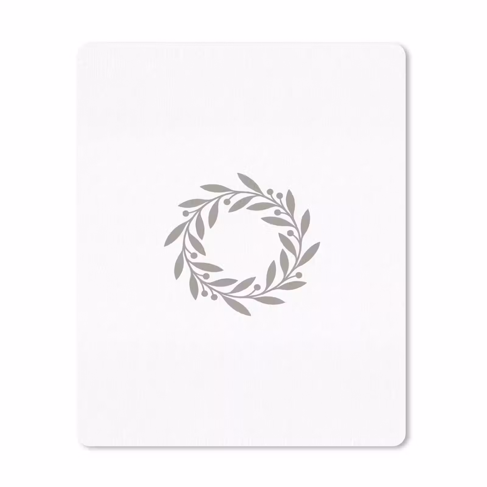 Mauspad - Kranz – Blätter – Natur – Minimalistisch – Grau — 1