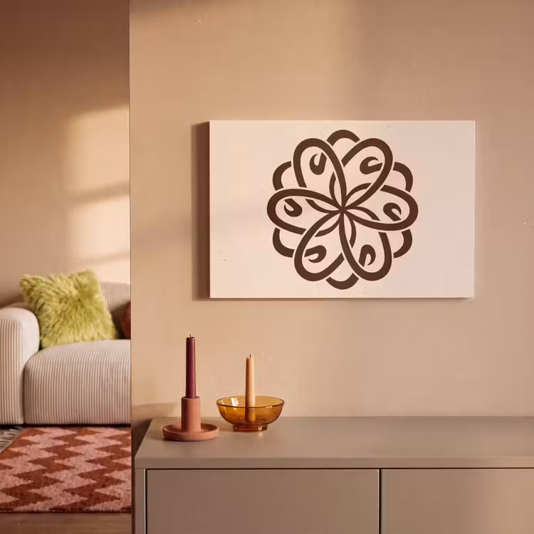 Leinwandbild - Muster – Knopf – Abstrakt – Modern – Braun — 2