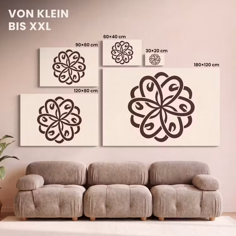 Leinwandbild - Muster – Knopf – Abstrakt – Modern – Braun — 6