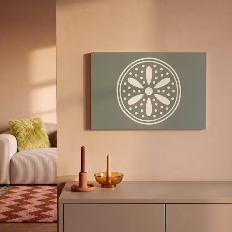 Leinwandbild - Muster – Kreis – Abstrakt – Grün – Dekoration — 2