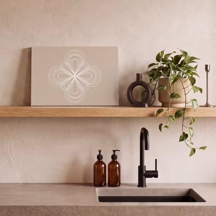 Leinwandbild - Muster – Linien – Abstrakt – Minimalistisch – Beige — 3