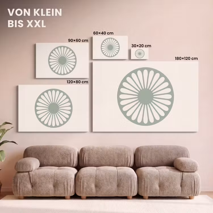 Leinwandbild - Zusammenfassung – Muster – Radial – Modern – Grün — 6
