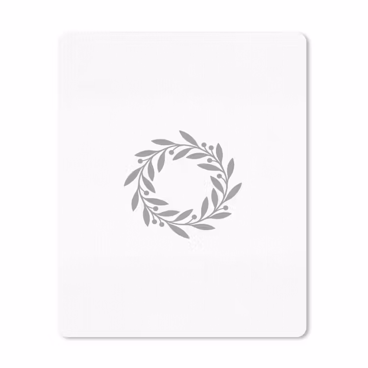 Mauspad - Kranz – Blätter – Natur – Minimalistisch – Grau — 1