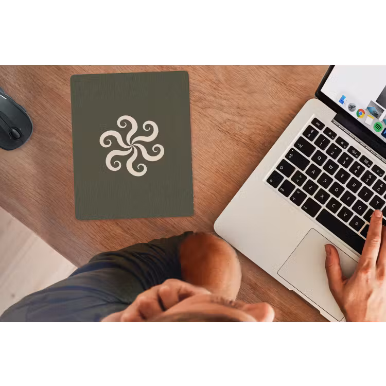 Mauspad - Muster – Spirale – Abstrakt – Modern – Grün — 2