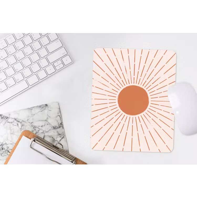 Mauspad - Sonne – Strahlen – Abstrakt – Terrakotta – Modern — 4