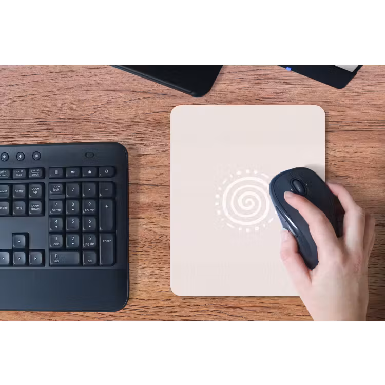 Mauspad - Symbol – Spirale – Abstrakt – Minimalistisch – Beige — 3