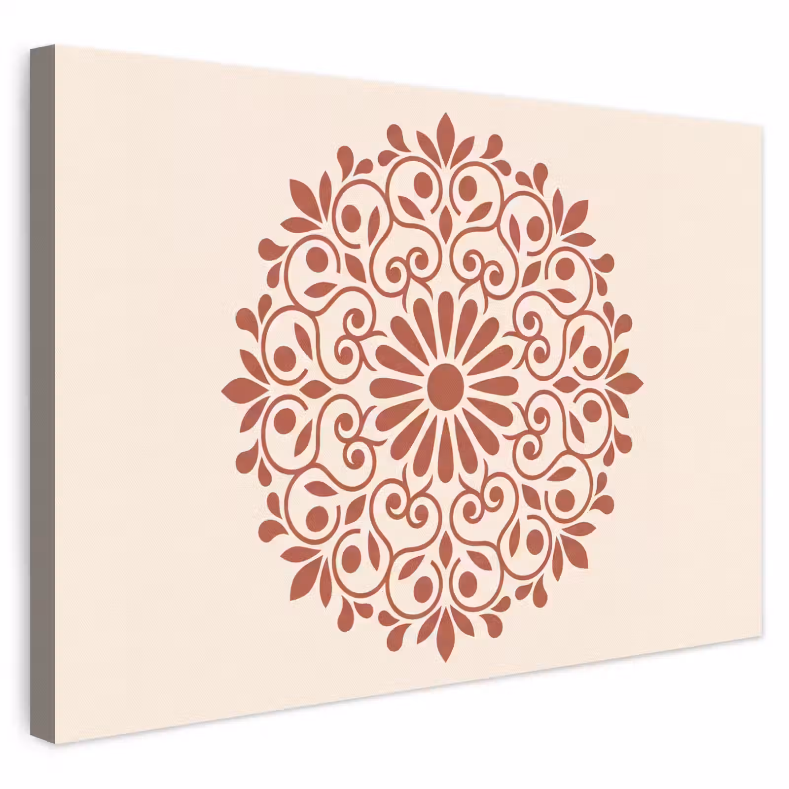 Leinwandbild - Dekoration – Kreis – Symmetrisch – Modern – Rotbraun — 1