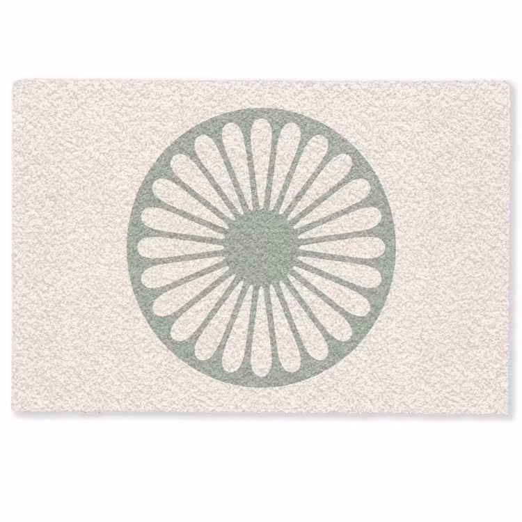 Fußmatte - Zusammenfassung – Muster – Radial – Modern – Grün — 1