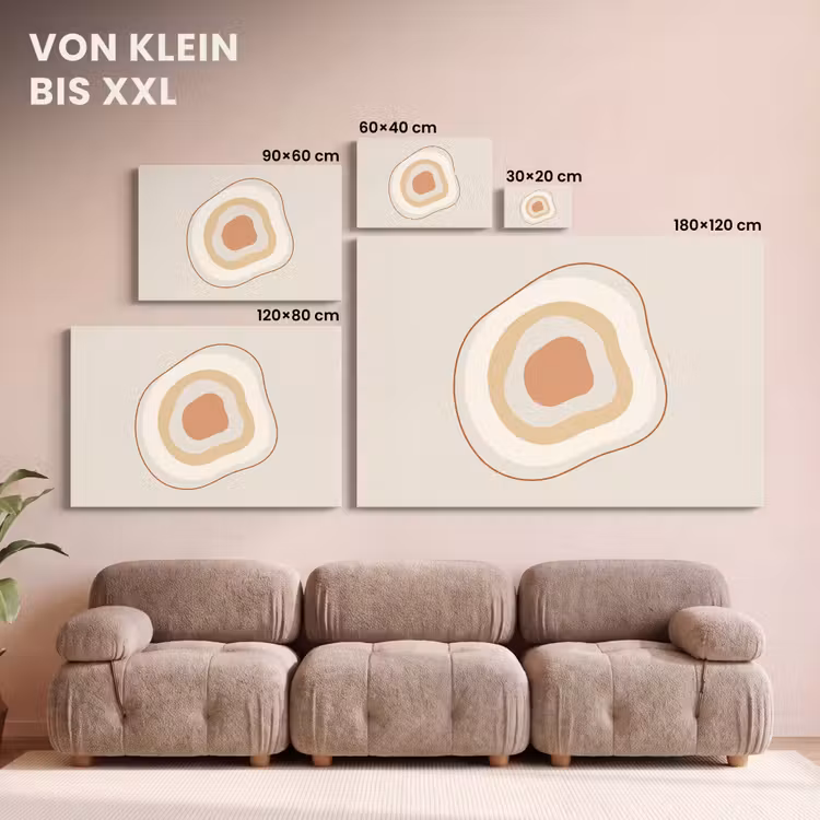 Leinwandbild - Abstrakt – Organisch – Modern – Beige – Kunst — 6