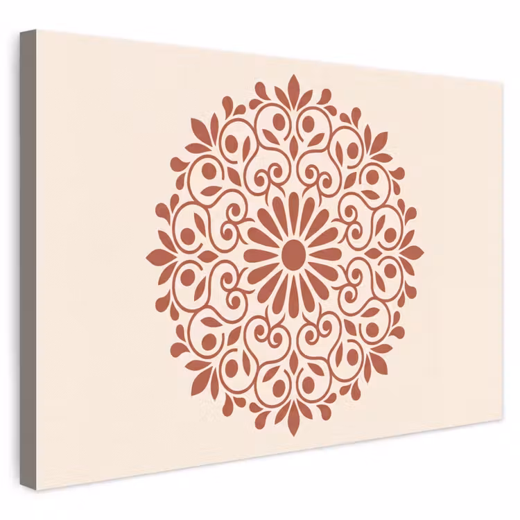 Leinwandbild - Dekoration – Kreis – Symmetrisch – Modern – Rotbraun — 1