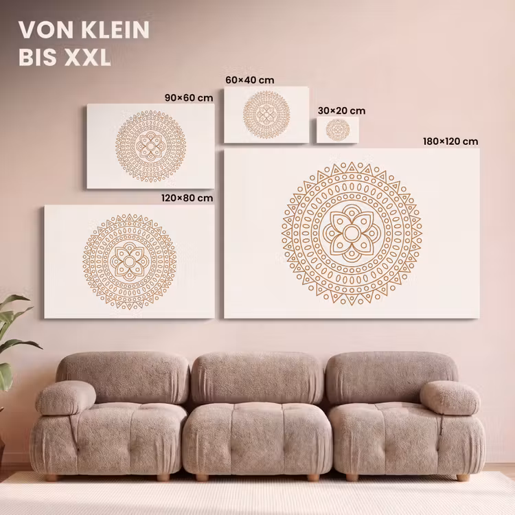 Leinwandbild - Mandala – Geometrisch – Abstrakt – Orientalisch – Braun — 6