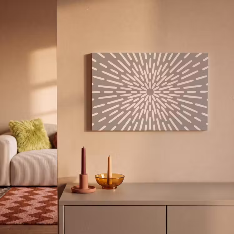 Leinwandbild - Muster – Strahlen – Abstrakt – Modern – Grau — 2