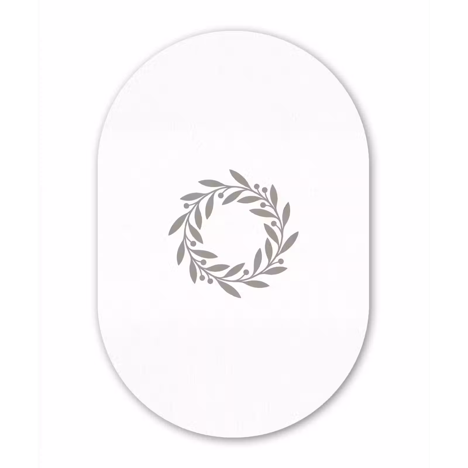 Forexbild Oval - Kranz – Blätter – Natur – Minimalistisch – Grau — 1