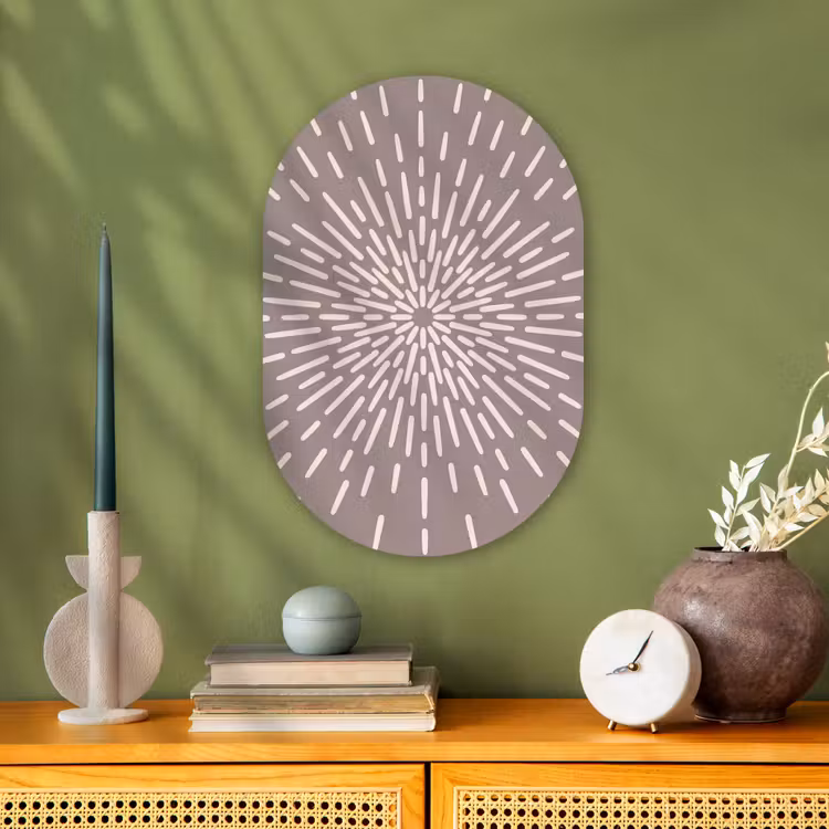 Forexbild Oval - Muster – Strahlen – Abstrakt – Modern – Grau — 3