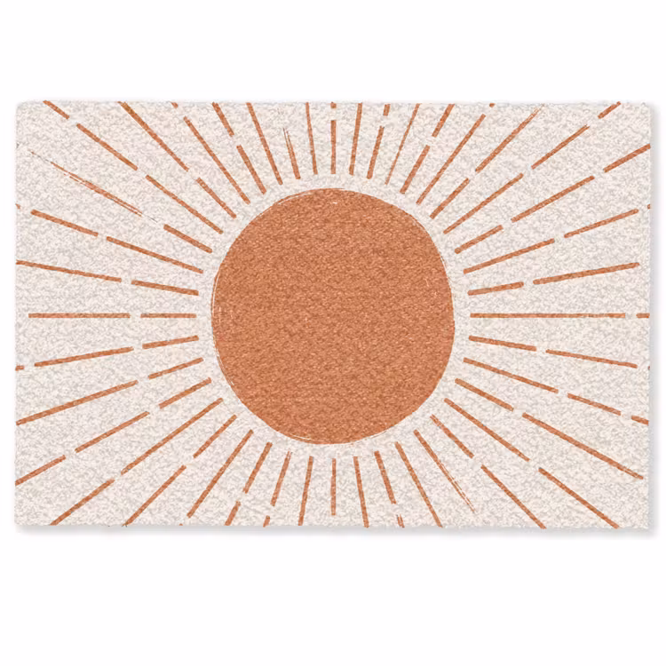Fußmatte - Sonne – Strahlen – Abstrakt – Terrakotta – Modern — 1