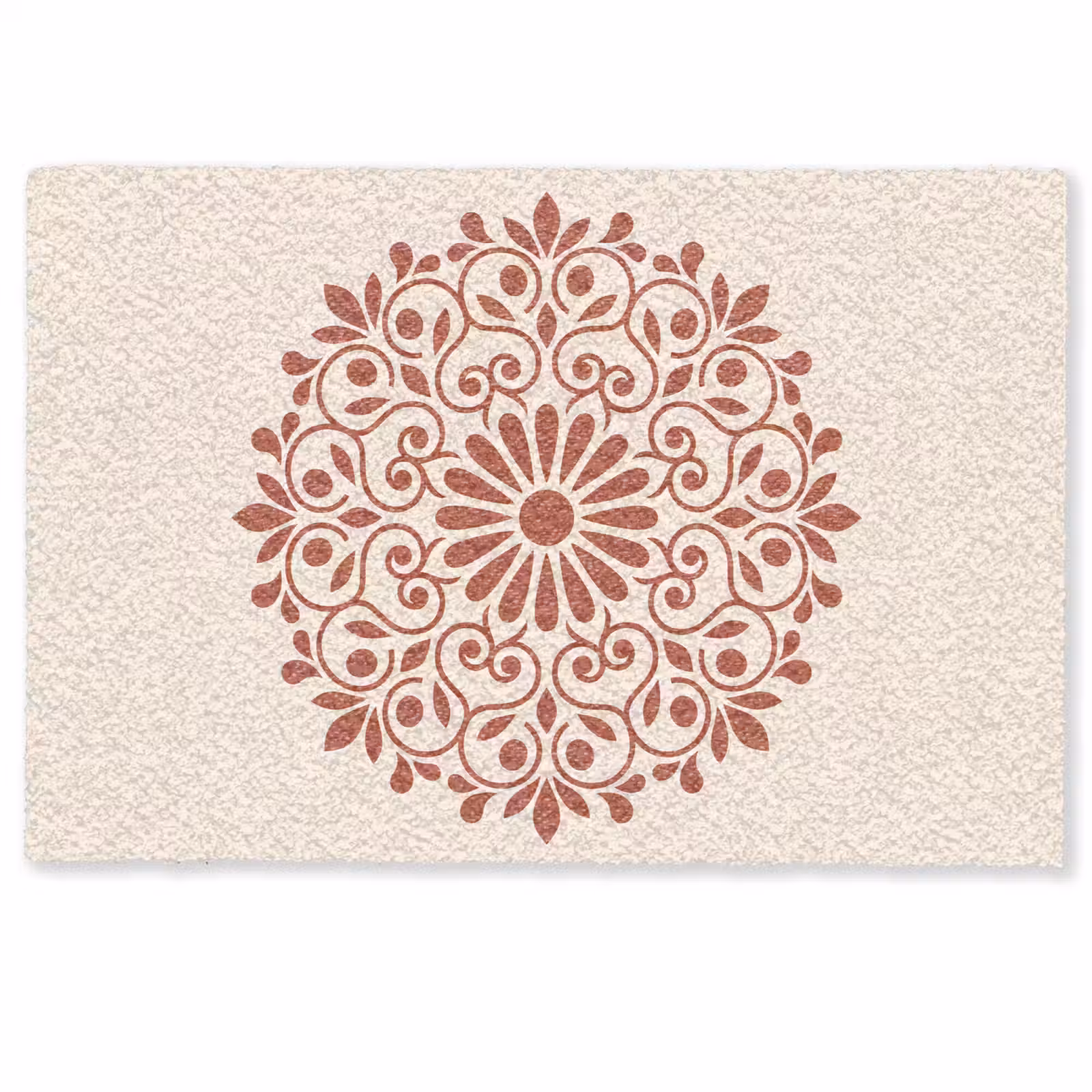 Fußmatte - Dekoration – Kreis – Symmetrisch – Modern – Rotbraun — 1